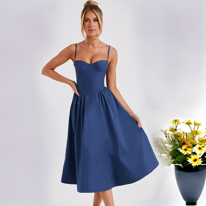 Sexy Fashion Sling Waist-tight Slim Backless Dress Women's Garments Apparel / Clothing