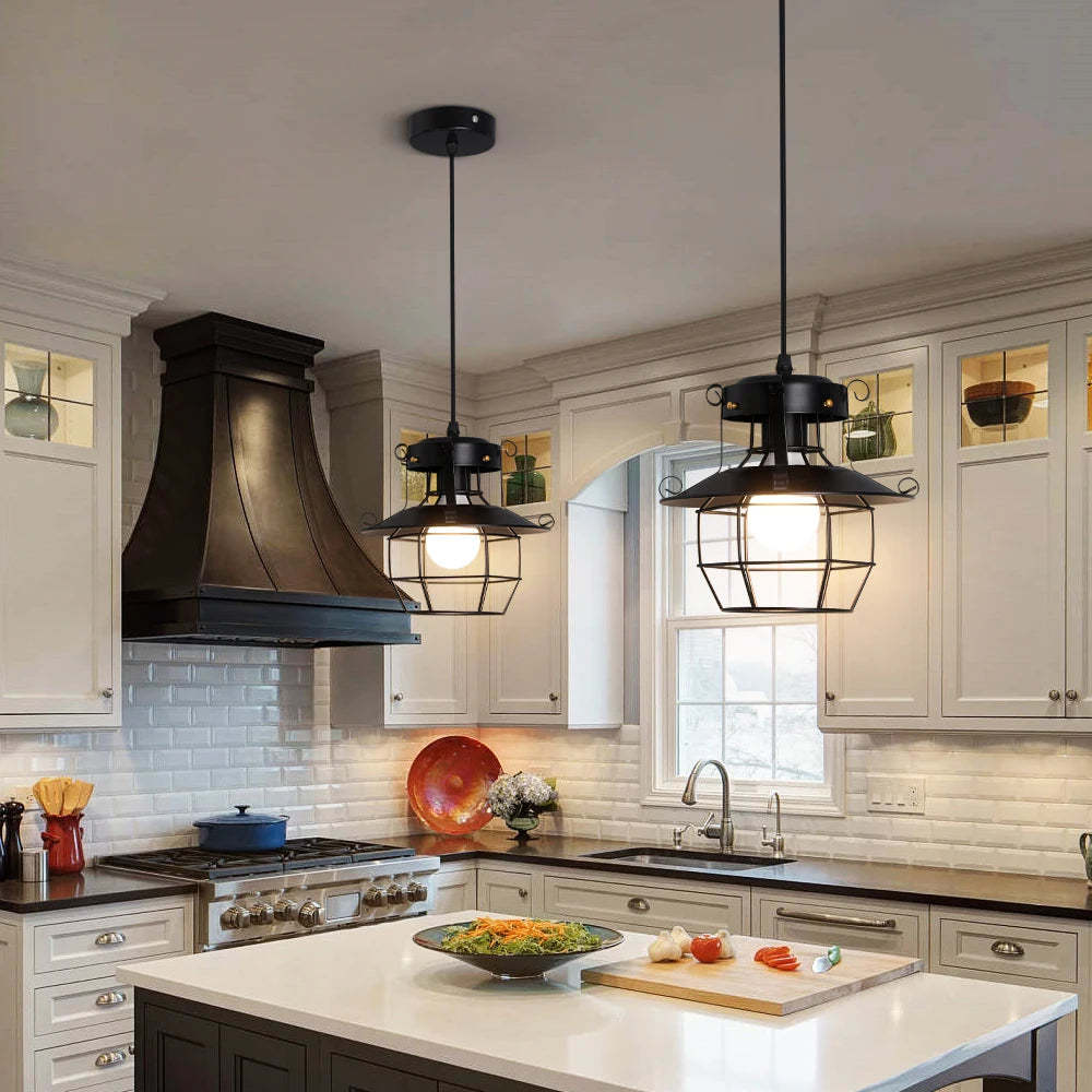 American Iron Droplight Restaurant Lantern-shaped Decorative Lamp