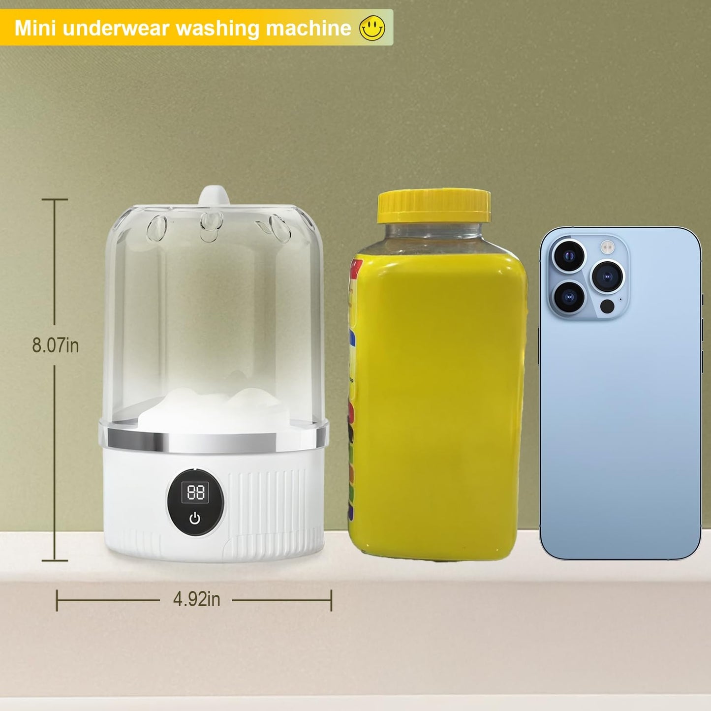 Underwear Washer, Portable Mini Washing Machine, Upgraded Mini Washings Machines, Rechargeable Cordless Washing-Machine, Laundry Cup For Bra, Underwear, Socks Appliances Home Essentials