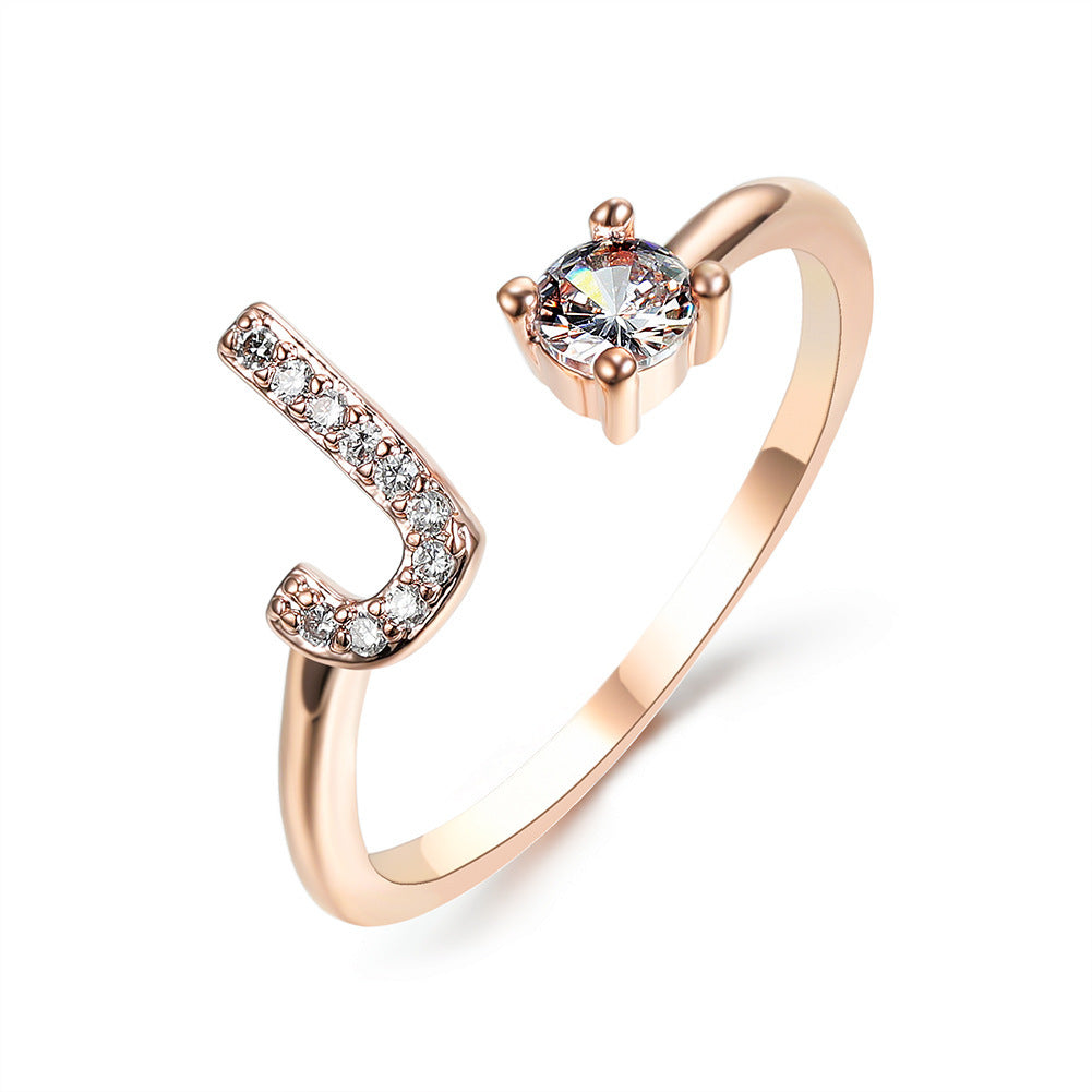 New Design Adjustable 26 Initial Letter Ring Fashion Jewelry For Women Simple Elegant Jewelry Exquisite Rings /Jewelry & Accessories