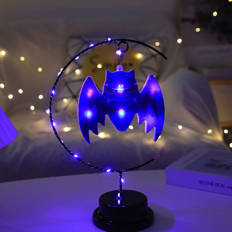 Led Halloween Wrought Iron Witch Modeling Lamp Atmosphere Decorative Lamp Home Ornaments