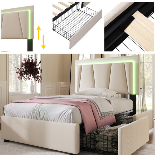 Wooden Storage Bed Bed Frame Size 90cmx200cm