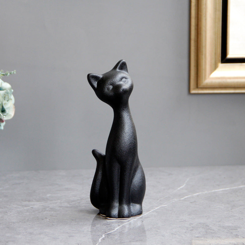 Ceramic Cat Ornaments A Pair Of Home Decoration Ornaments