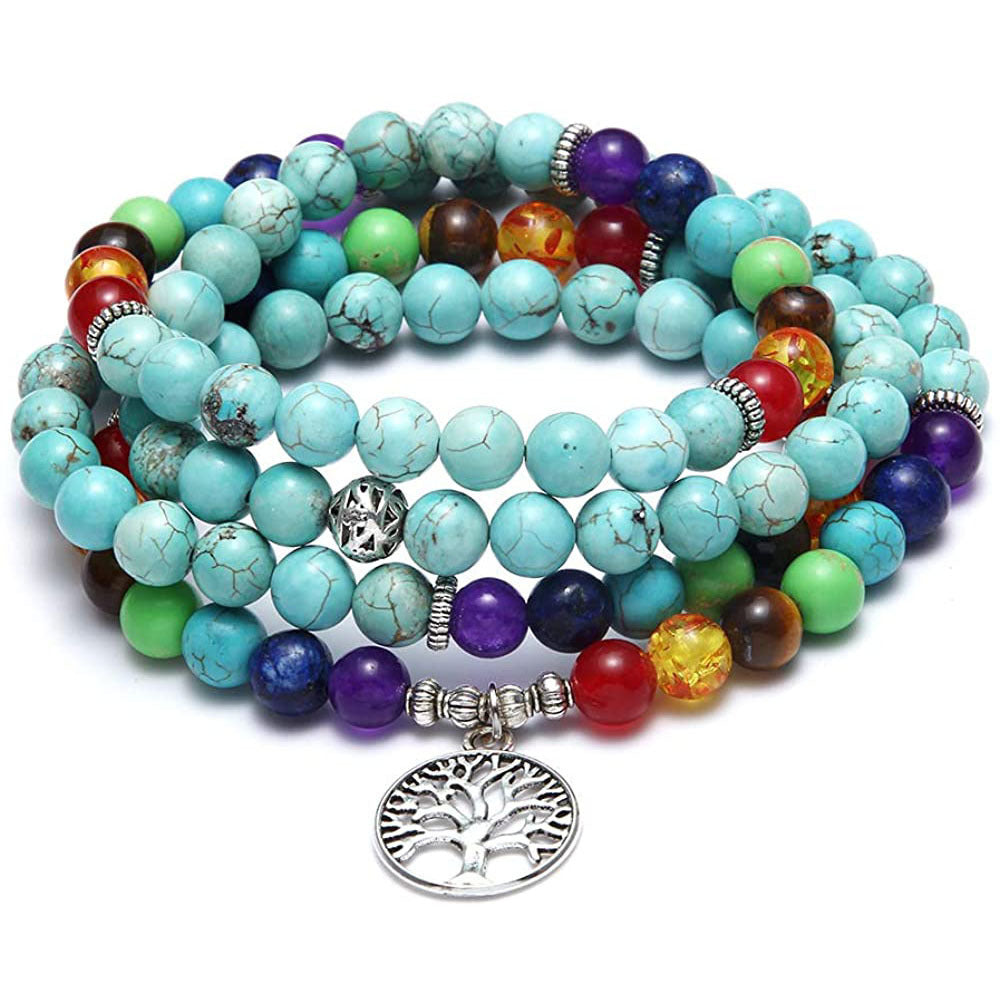 Amazon Stone Tiger Eye Stone Bracelet Necklace 108 Buddha Beads Lotus Bracelet Jewelry & Accessories