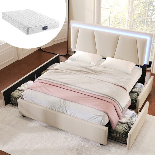 Wooden Storage Bed Bed Frame   Size 140cmx200cm Bedroom Furniture