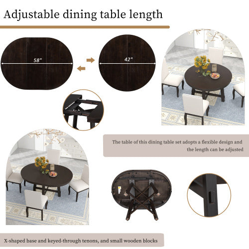 Table à manger circulaire extensible