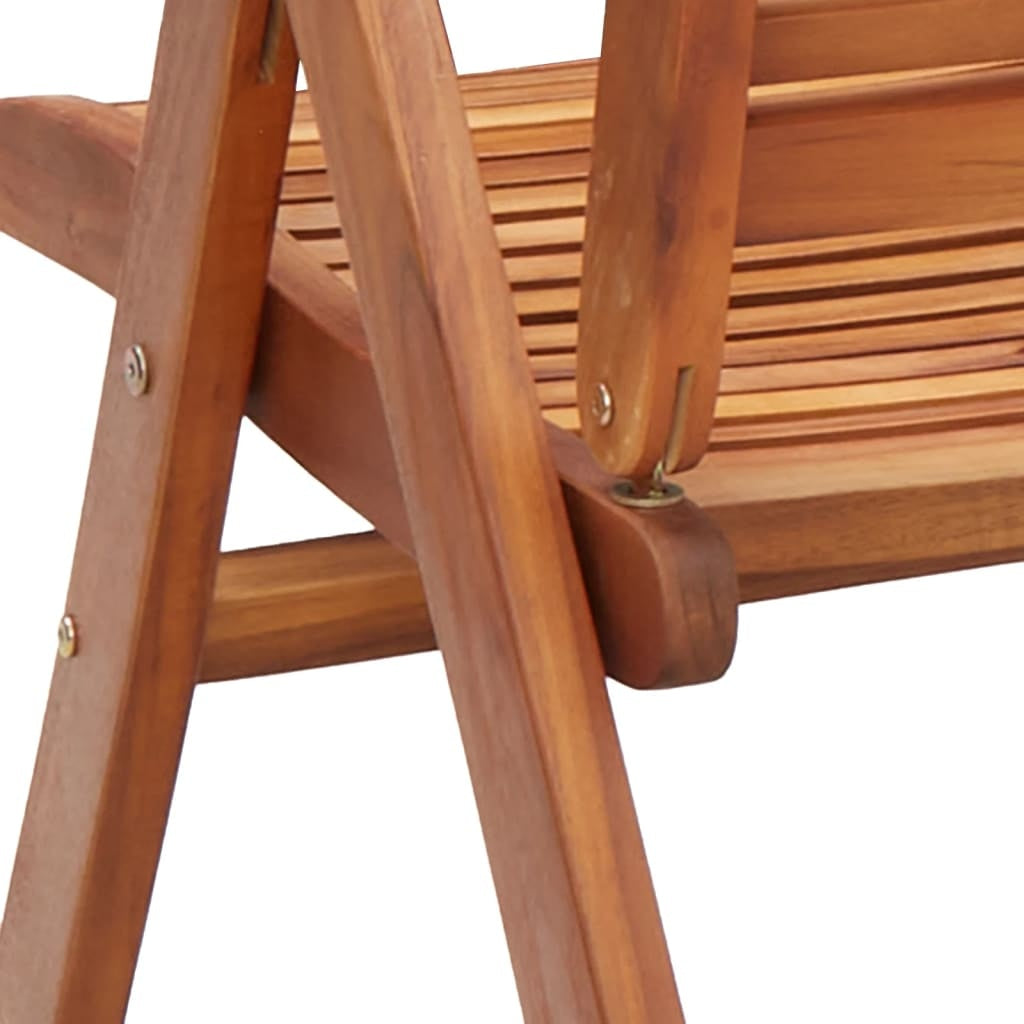 vidaXL Set of 8 Reclining Garden Chairs – Solid Acacia Wood with Oil Finish, Manual 5-Position Recliner, Foldable & Weather-Resistant, 56x72x107 cm Outdoor Garden Patio Furniture
