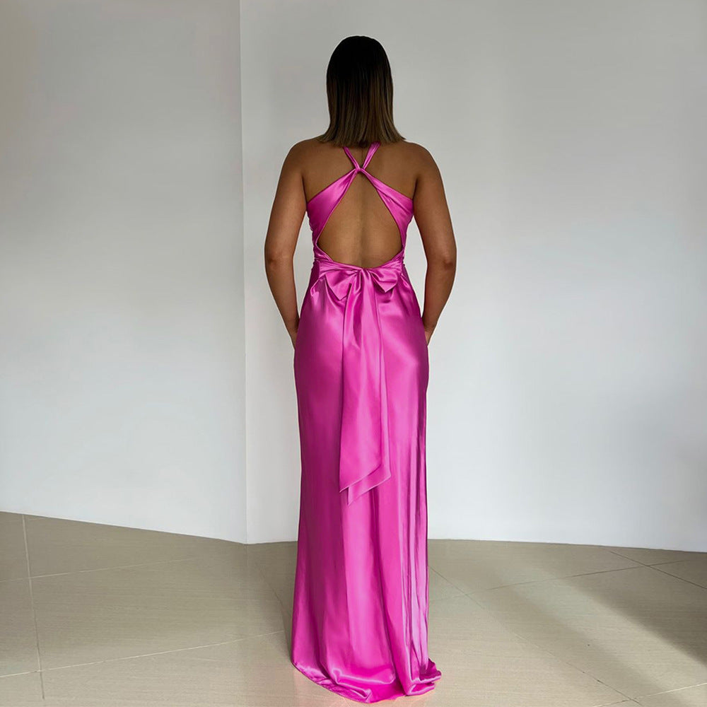 Fashion Personality Slim Fit Satin Dress Women's Garments Apparel / Clothing