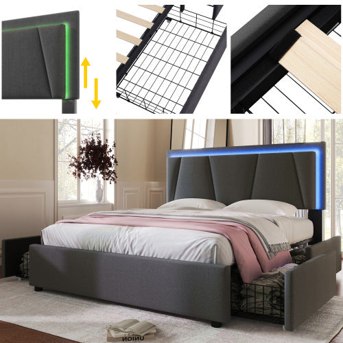 Wooden Storage Bed Bed Frame Size 160cmx200cm