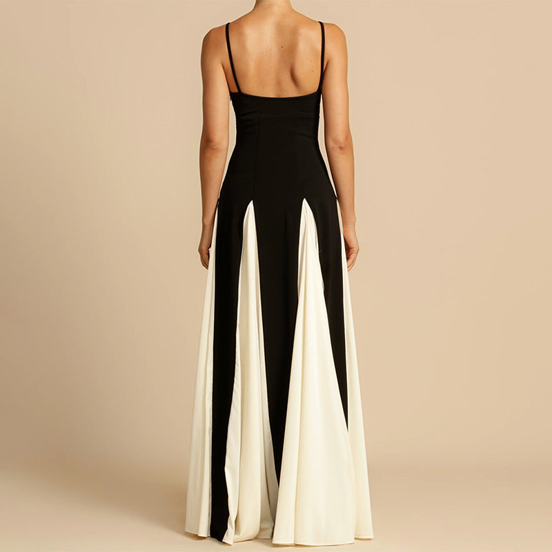 Women's Fashion Color Contrast Sling Dress Women's Garments Apparel / Clothing