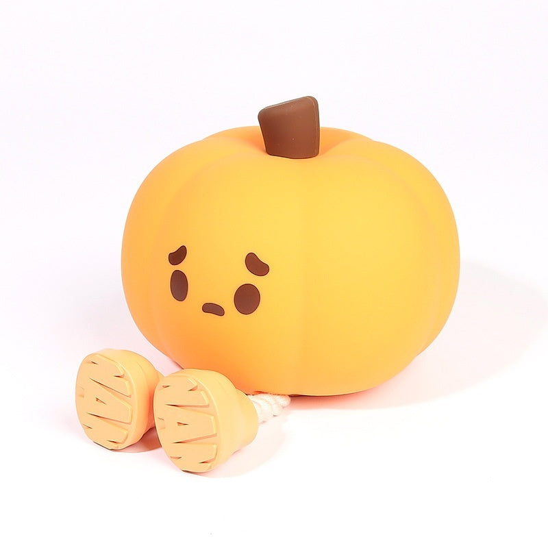 Pumpkin Lamp Small Night Lamp Halloween Silicone Pat Lamp Ambience Light Home Ornaments