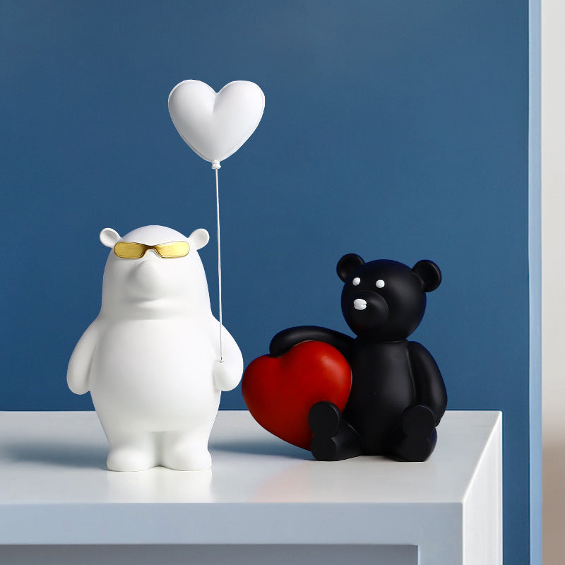 Christmas Love Bear Living Room Children Decoration Resin Crafts Home Ornaments