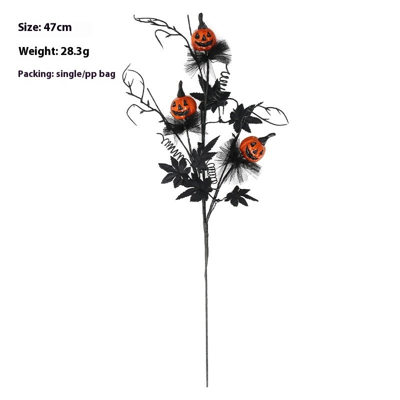Halloween Decorations Black Horror Pumpkin Twig Cutting Bouquet Home Ornaments