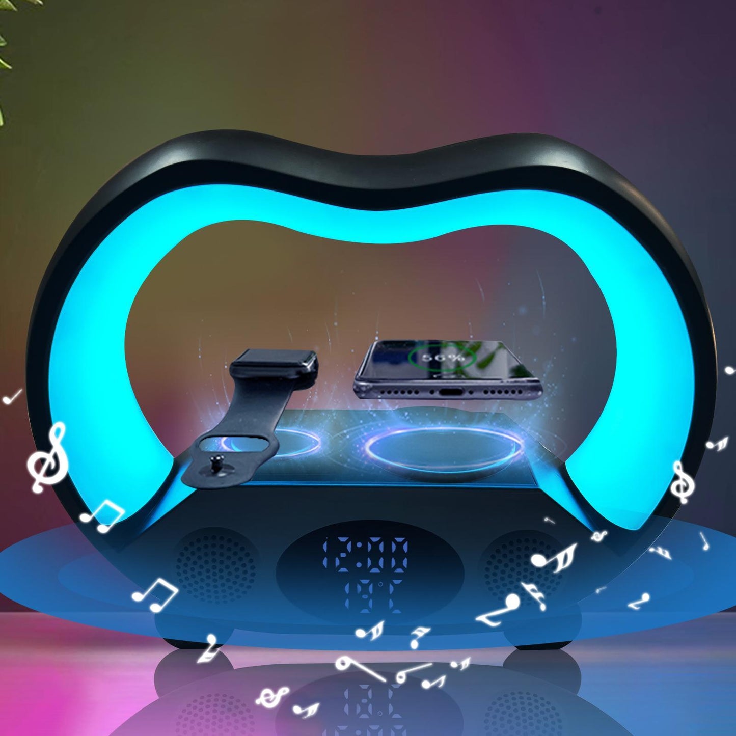 6 In 1 Wireless Charging Night Light Wireless Speaker 15W Wireless Charging Atmosphere Gift home-ornaments