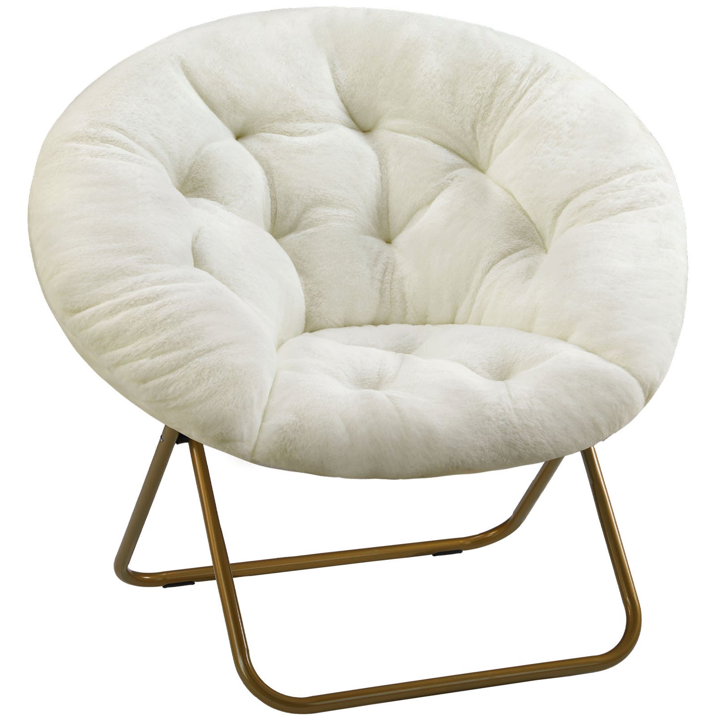Comfortable Disc Chairs Faux Fur Furniture Bedroom Living Room Size White