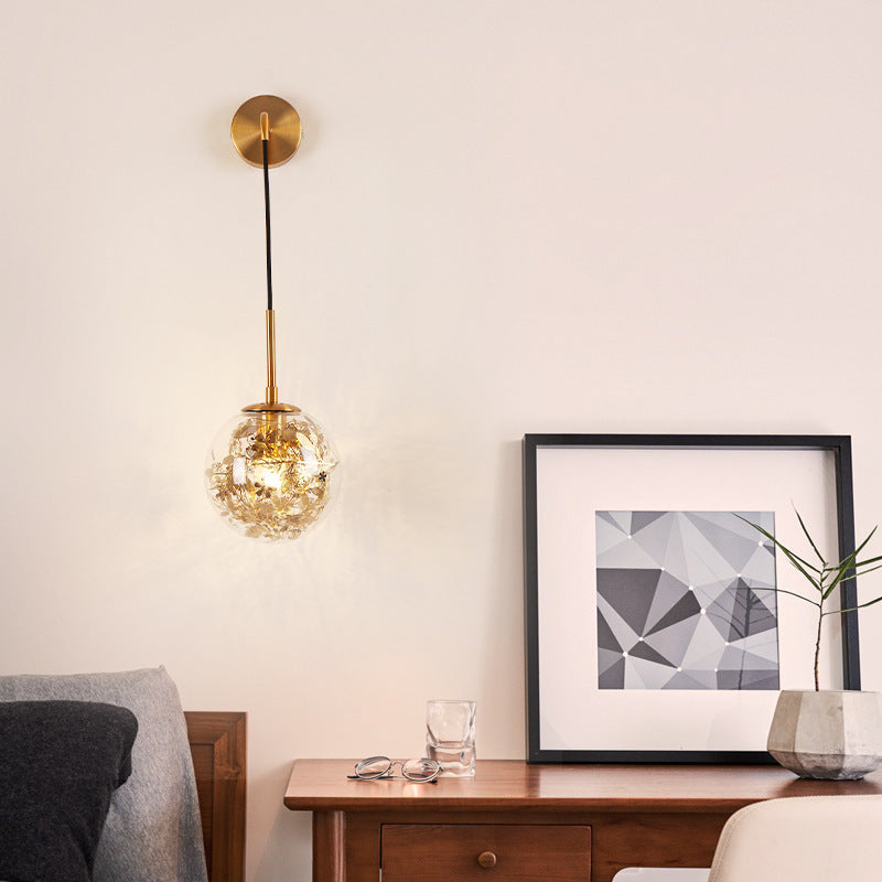 Creative Modern And Simple Bedroom Bedside Lamp Glass Small Wall Lamp Lighting Home Essentials