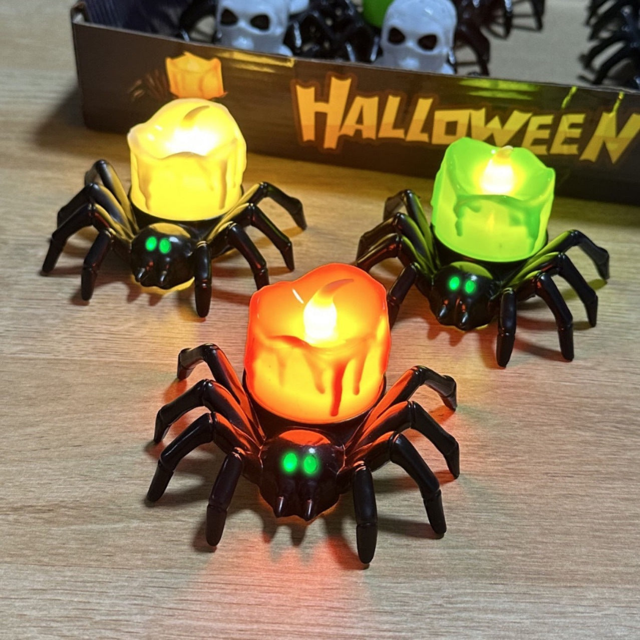 Halloween Decoration Spider Night Lights Party Supplies Decoration Props Bar, Haunted House, Horror Party Accessories Home Ornaments
