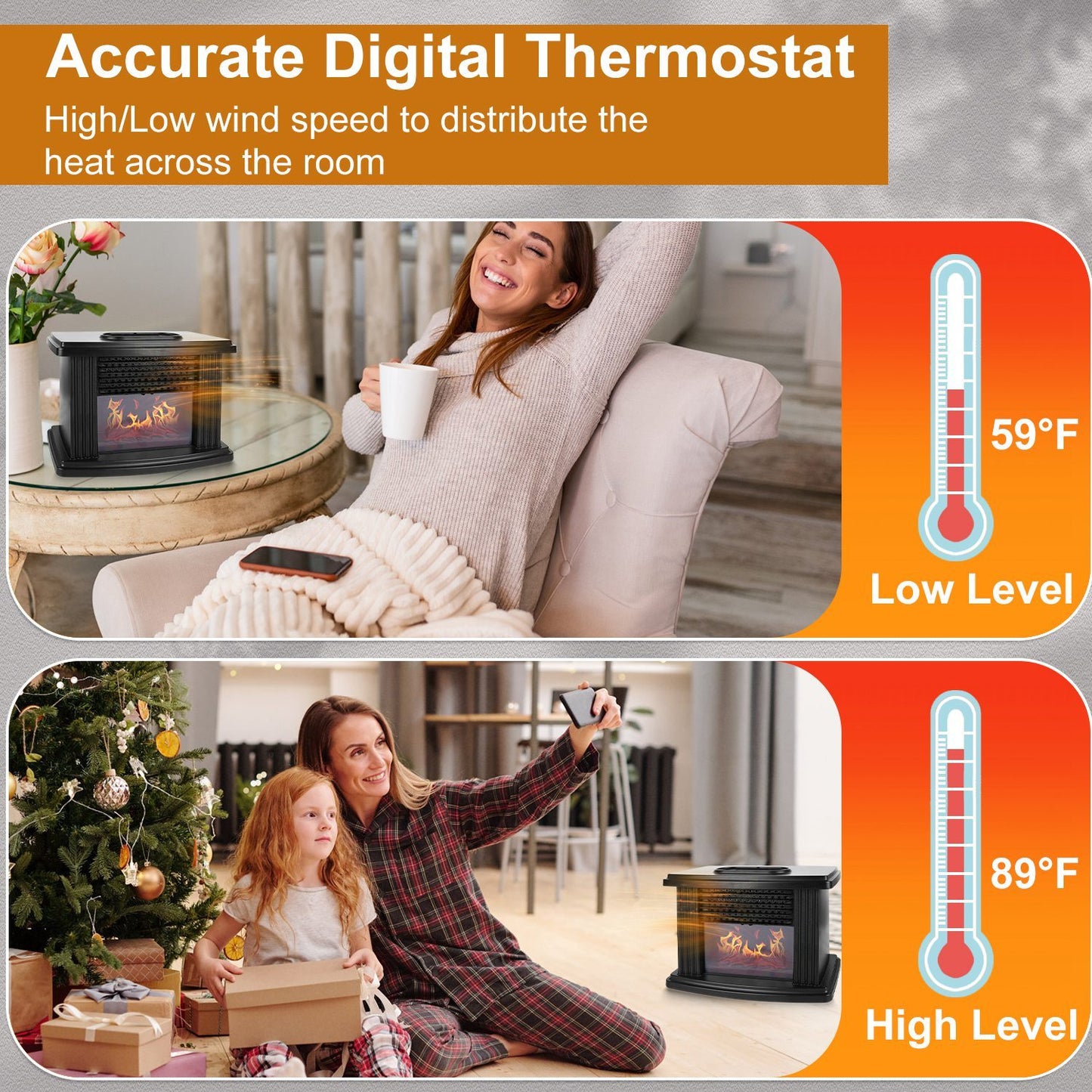 1Pc Electric Fireplace Heater 800W Artificial Flame Stove Heater With Accurate Digital Thermostat Timer Setting Remote Control Overheating Protection For Office Bedroom Appliances Home Essentials