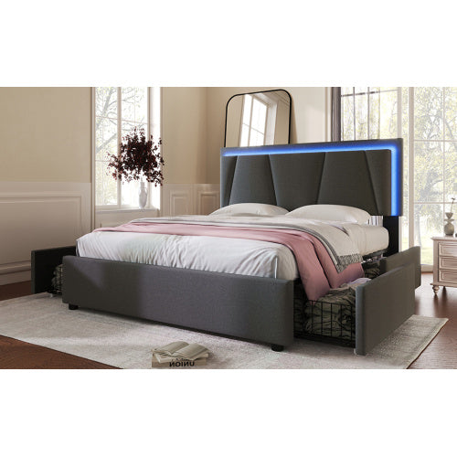 Wooden Storage Bed Bed Frame Size 160cmx200cm
