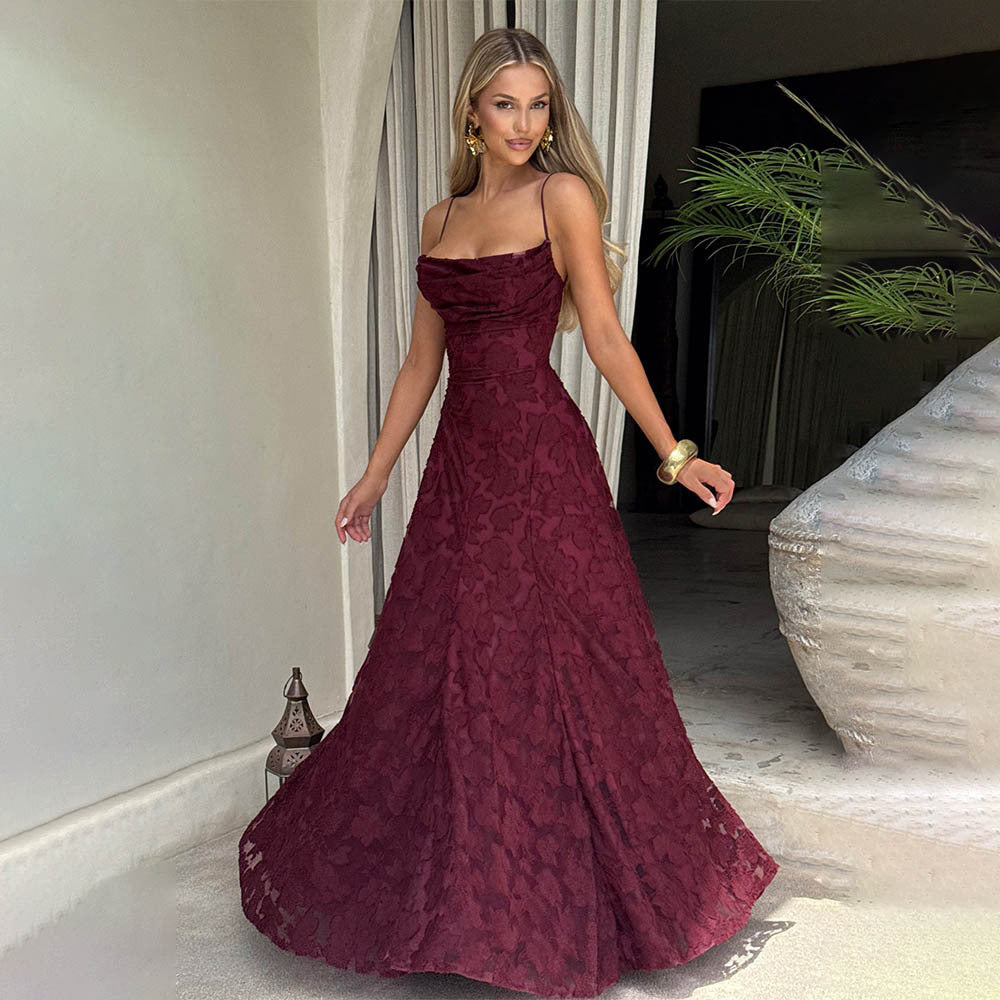 Summer Women's Sexy Sling Chiffon Elegant Backless Dress Women's Garments Apparel / Clothing