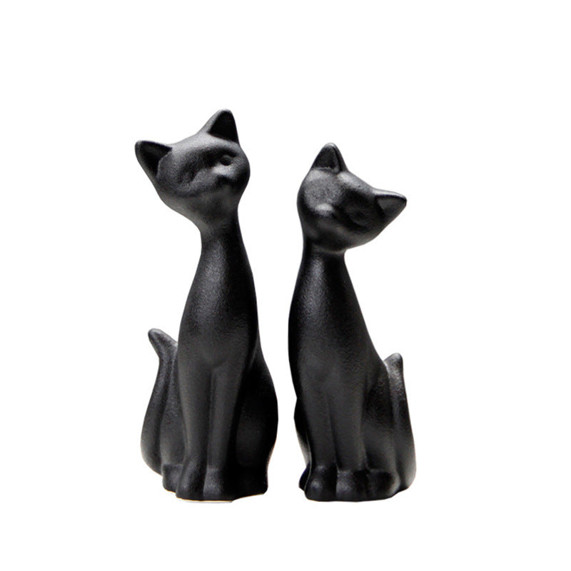 Ceramic Cat Ornaments A Pair Of Home Decoration Ornaments