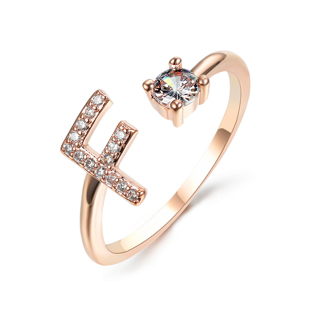 New Design Adjustable 26 Initial Letter Ring Fashion Jewelry For Women Simple Elegant Jewelry Exquisite Rings /Jewelry & Accessories