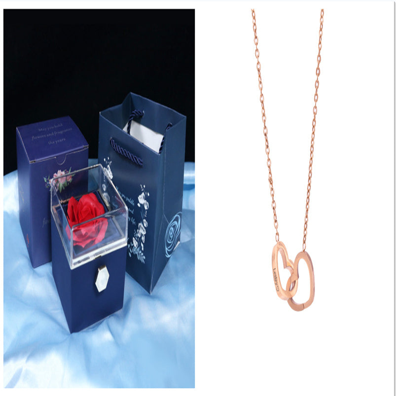 Rotating Soap Flower Rose Gift Box - Creative Rotating Rose Jewelry Packaging Box - Perfect Gift for Any Occasion