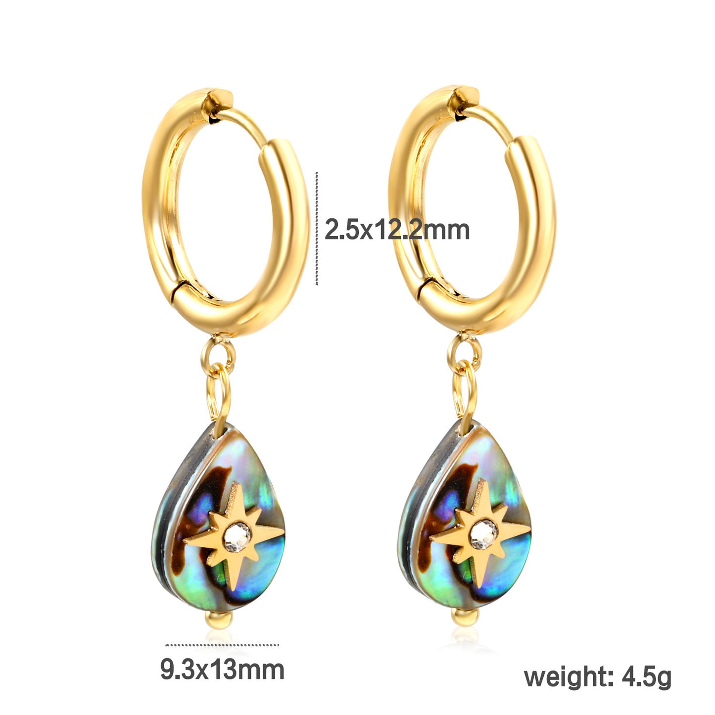 Creative Ear Studs Light Luxury Temperament Abalone Shell Earrings Jewelry/Accessories
