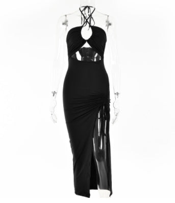 Sexy Halterneck Lace-up Split Dress Summer Y2K Fashion Party Baech Long Dresses For Women's Garments Apparel / Clothing