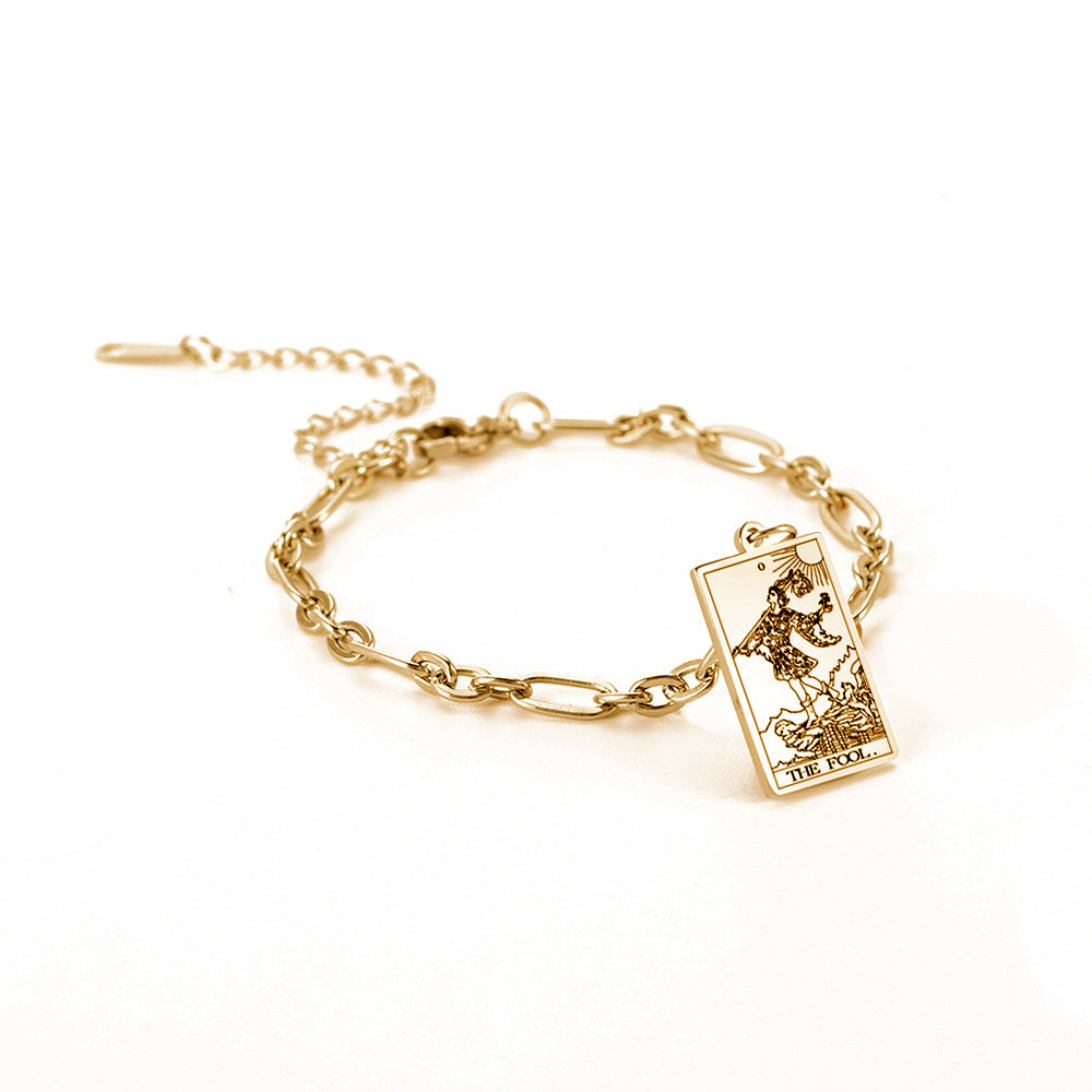 12 Tarot Card Series Fashion Trend Long Oval Link Chain Bracelet Jewelry & Accessories