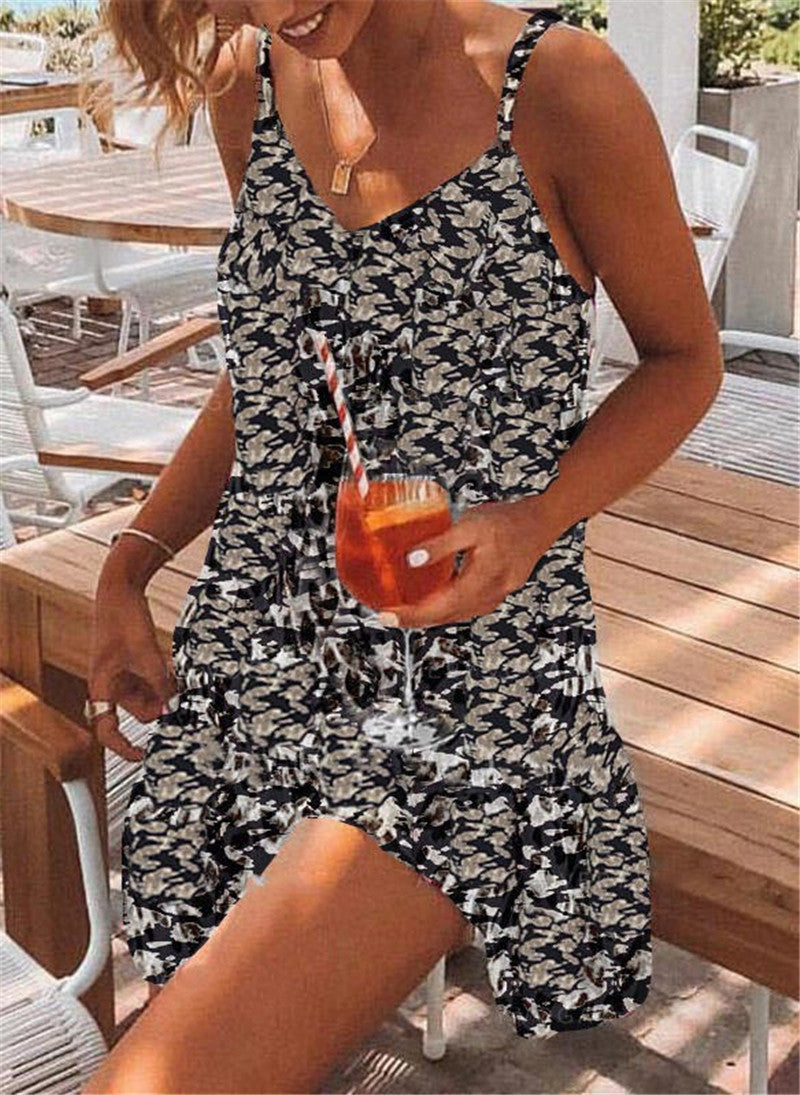Independent Station Leopard Print Temperament Camisole Dress Women's Garments Apparel / Clothing
