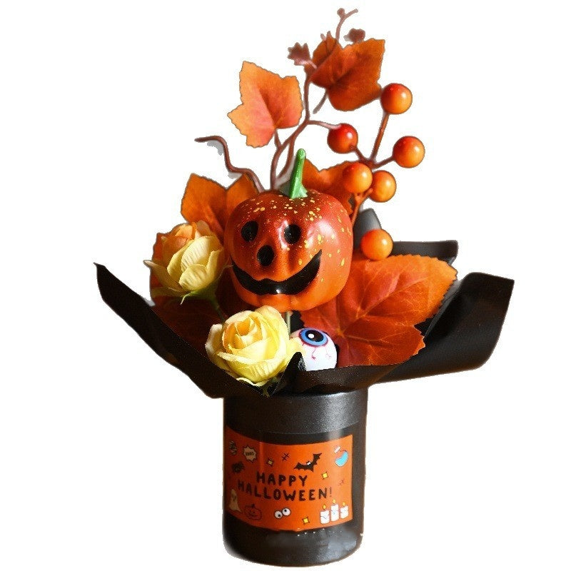 Halloween Pumpkin Simulation Bouquet Grimace Home Ornaments