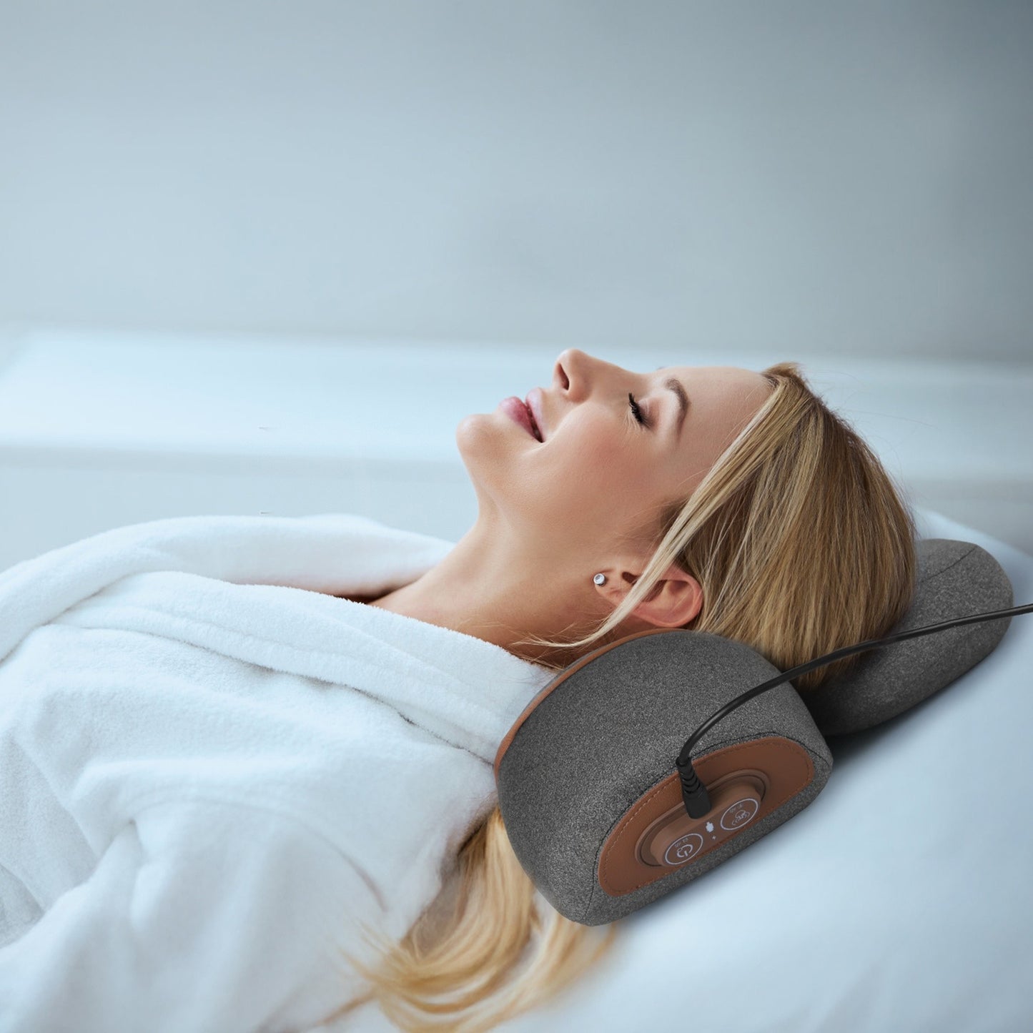 1 Set 3 In 1 Neck Massager Pillow With Vibration Heating Airbag Stretching Memory Foam Fillings Ergonomic Massager With Portable Storage Bag Eye Mask Home Essentials