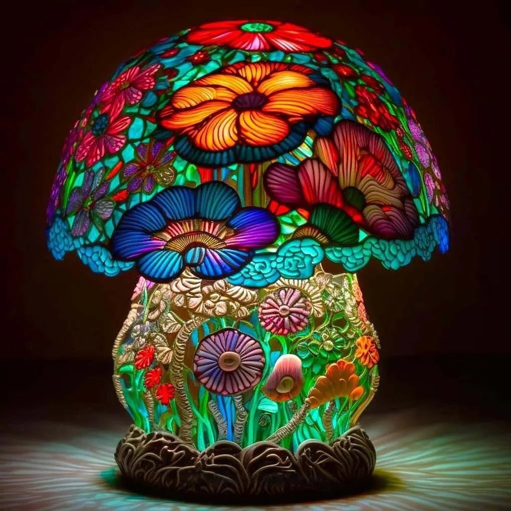 Colored Glass Plant Series Desk Lamp Lighting Home Essentials
