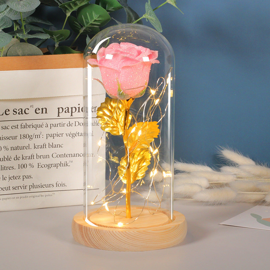 Eternal Rose Flowers with LED Light in Glass Cover – Perfect Gift for Any Occasion: Wedding, Birthday, Mother’s Day, Anniversary & More