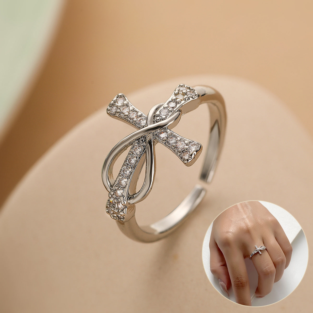 Simple Color Matching Copper Ring Fashion Cross Evil Rings For Women Girl Finger Accessories Party Jewelry Gift Exquisite Rings /Jewelry & Accessories