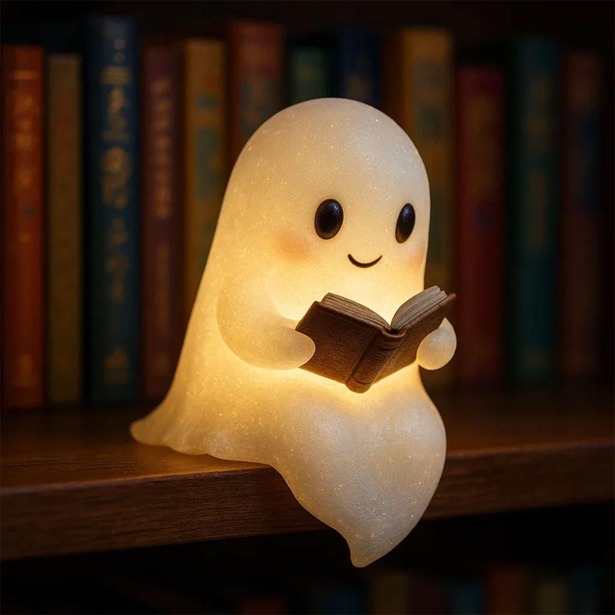 Cute LED Ghost Night Light Children's Nightlight Gift Bedside Sleep Lamp Halloween Decorations Lovely Ghost Lamp Warm Light Home Ornaments