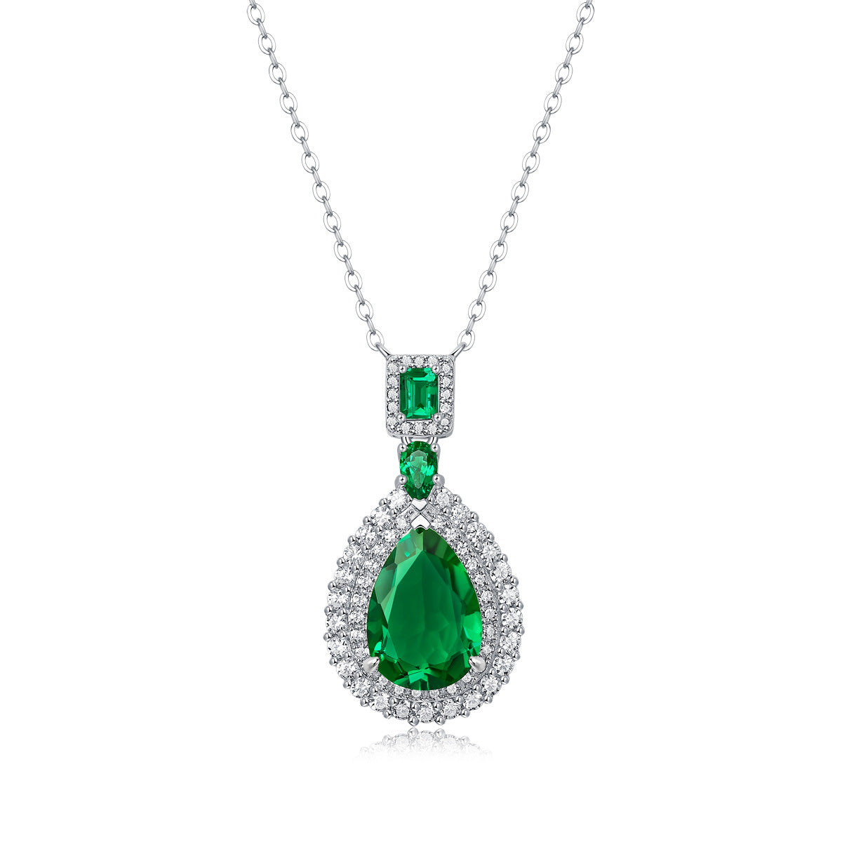 S925 Silver Reverie Pendant With Chain Cultivation Emerald Necklace Jewelry & Accessories