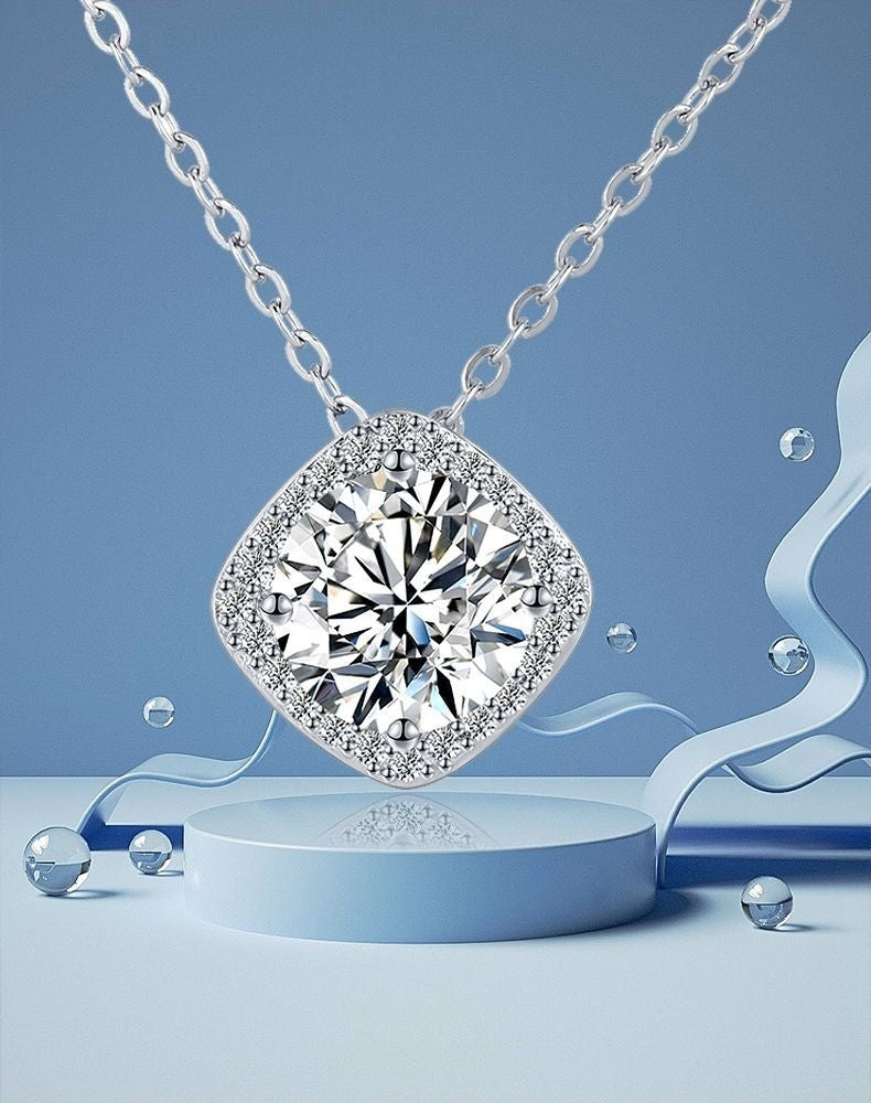 Best Seller In Europe And America Jewelry Bright Heart Square Model Necklace Jewelry/Accessories