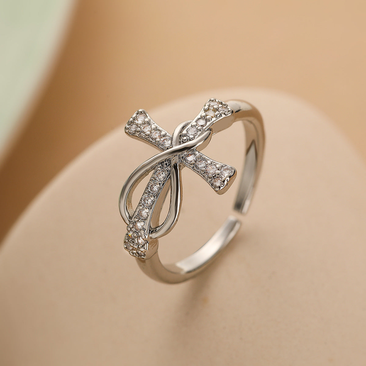 Simple Color Matching Copper Ring Fashion Cross Evil Rings For Women Girl Finger Accessories Party Jewelry Gift Exquisite Rings /Jewelry & Accessories
