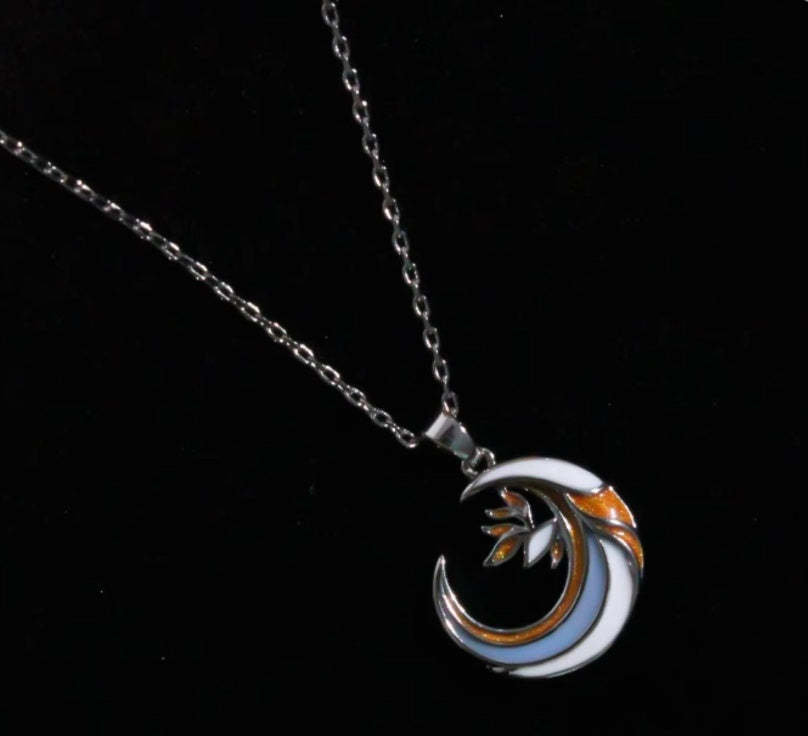 Handmade Enamel Crescent Necklace Original Clavicle Jewelry & Accessories