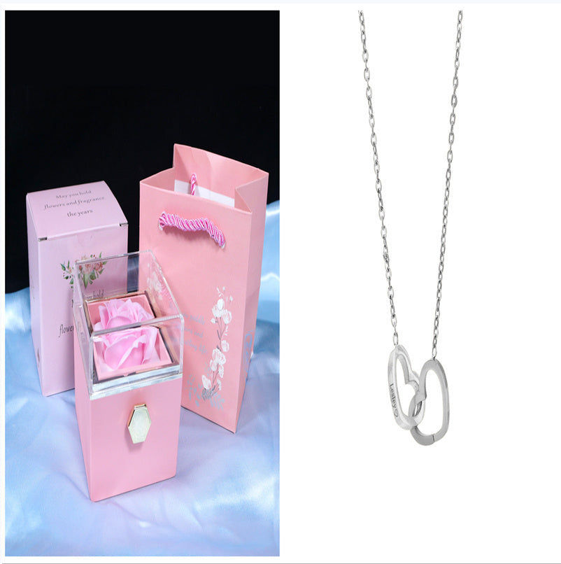 Rotating Soap Flower Rose Gift Box - Creative Rotating Rose Jewelry Packaging Box - Perfect Gift for Any Occasion