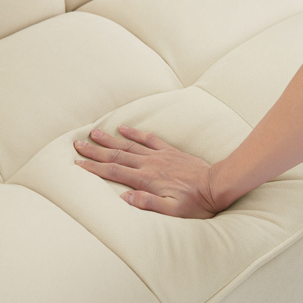 Newly Designed Linen Sofa Furniture With Adjustable Backrest And Easy Assembly Lounge Chair - Beige Color Furniture