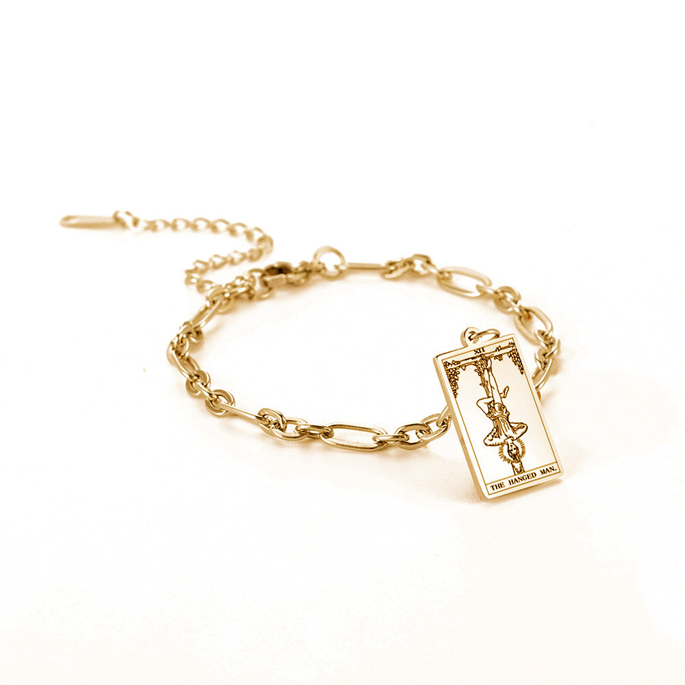12 Tarot Card Series Fashion Trend Long Oval Link Chain Bracelet Jewelry & Accessories