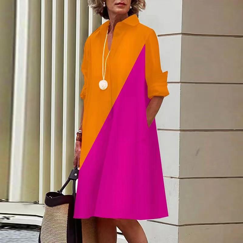 Women's Printed Simple Mid-length Dress Women's Garments Apparel / Clothing
