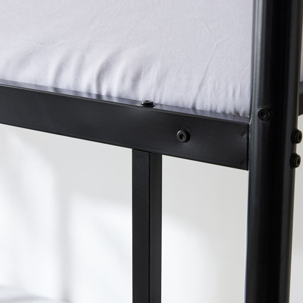 Double Decker Bunk Bed With Drawers Black, Detachable Twin Bed Furniture