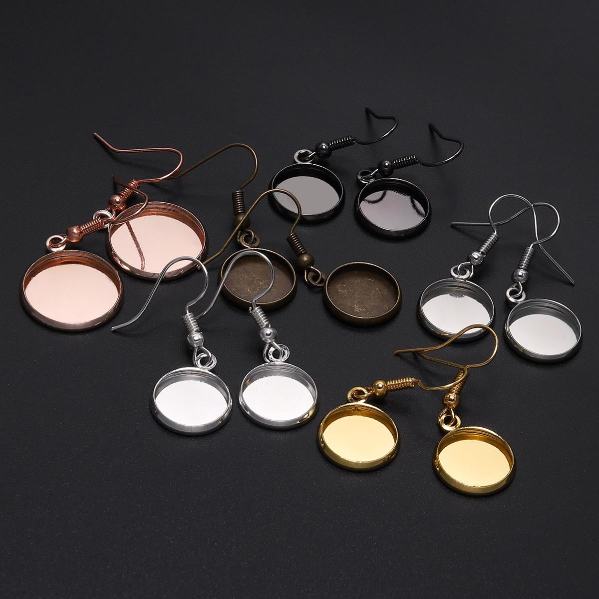 DIY Jewelry Accessories Ear Hook Round Empty Holder Jewelry/Accessories
