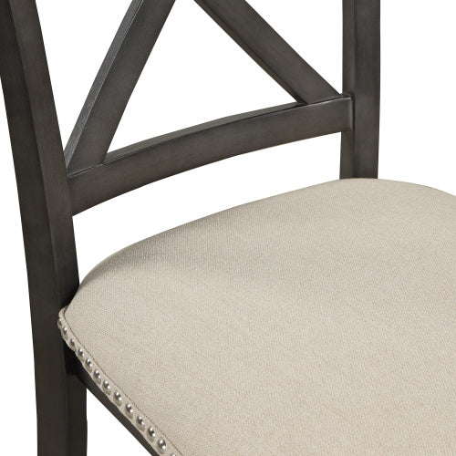 Orisfur. Ensemble table et chaises de salle à manger 5 pièces pour 4 personnes, table de cuisine en bois massif avec 4 chaises.