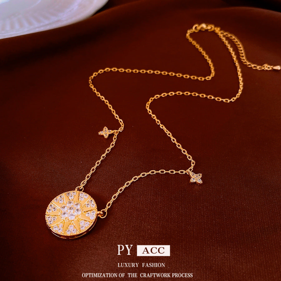 Round Pendant Necklace Fashion High-grade Clavicle Chain Fine All-match Jewelry & Accessories