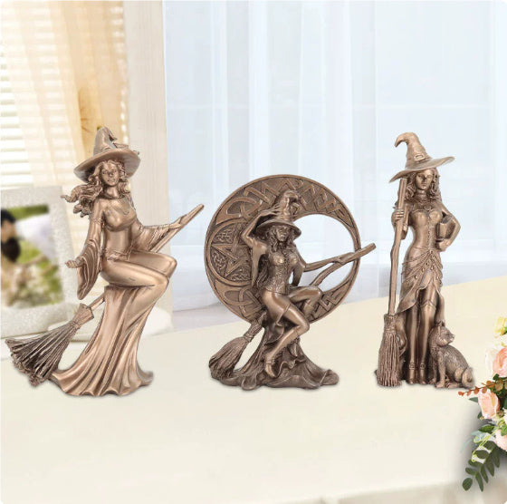 European Resin Home Witch Ornaments